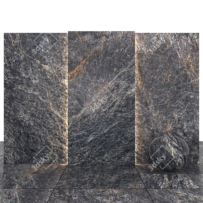 Aram Gray Marble: 8 Texture Slabs & Tiles 3D model image 1