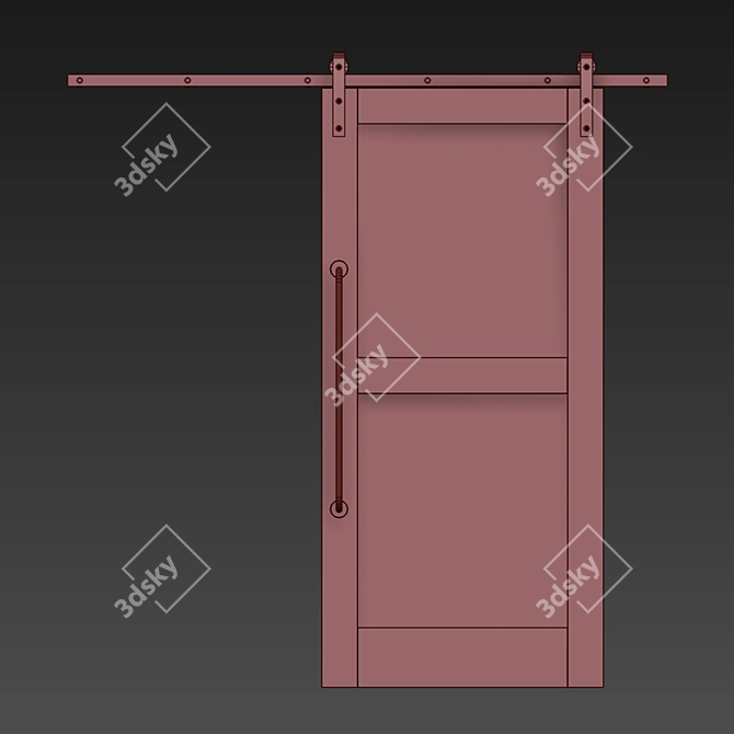 Modern Loft Sliding Doors 3D model image 4