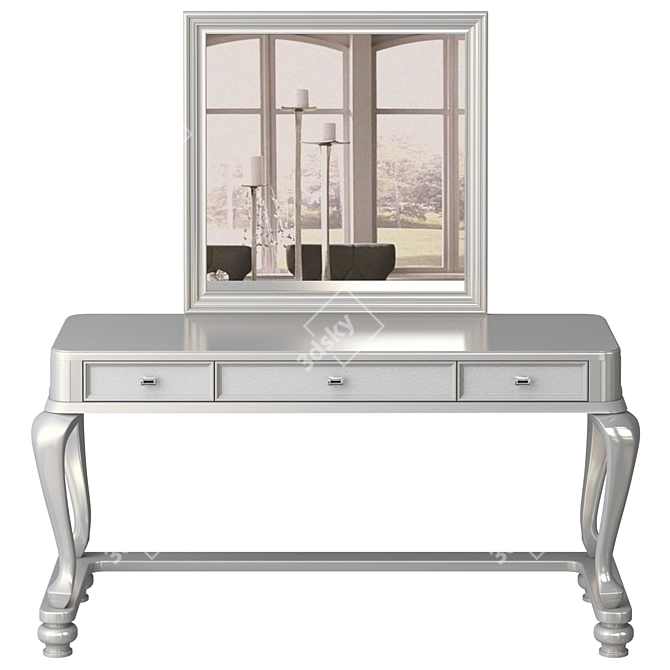 Coralayne Dressing Table with Mirror 3D model image 2