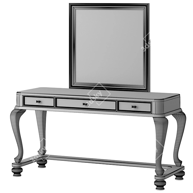 Coralayne Dressing Table with Mirror 3D model image 3