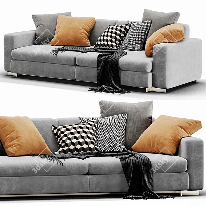 Contemporary Two-Seater Sofa by Molteni & C 3D model image 3