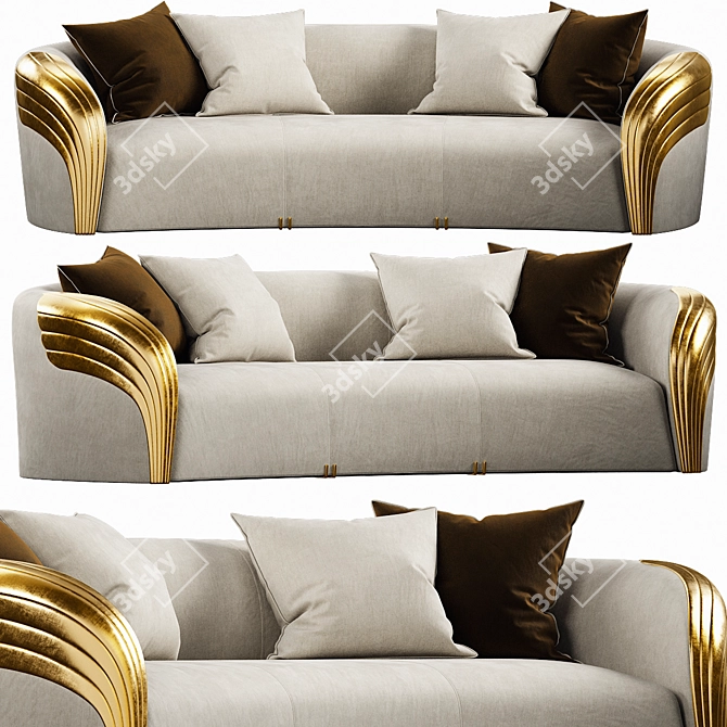 Elegant Elledue AQVILA Sofa: Sleek Design, Superior Comfort 3D model image 1