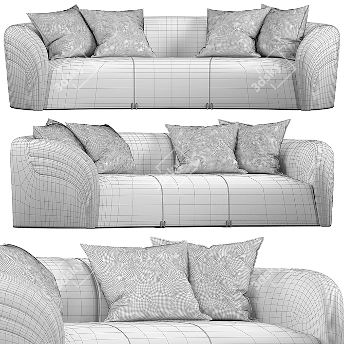 Elegant Elledue AQVILA Sofa: Sleek Design, Superior Comfort 3D model image 2