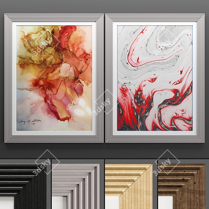 Elegant Art Frame with 4 Textures 3D model image 1