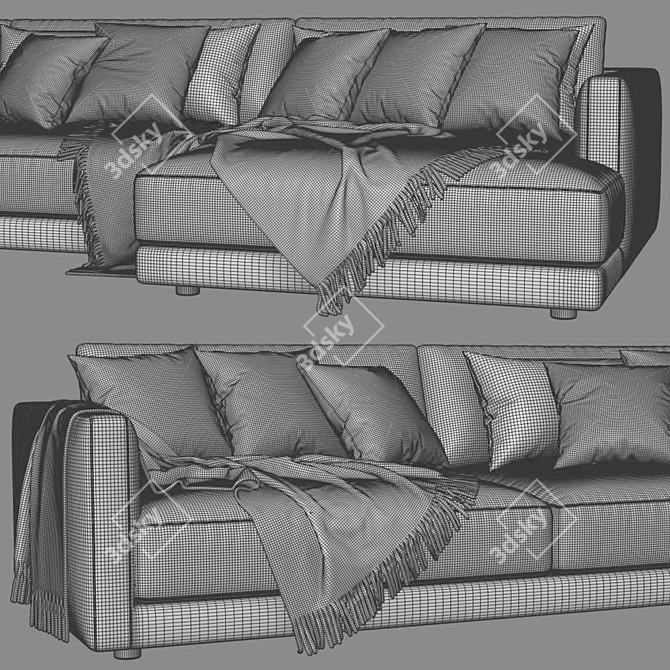 Elegant Poliform Bristol Chaise 3D model image 4