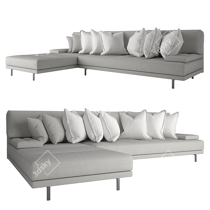 Sleek Contempo Sofa 3D model image 1