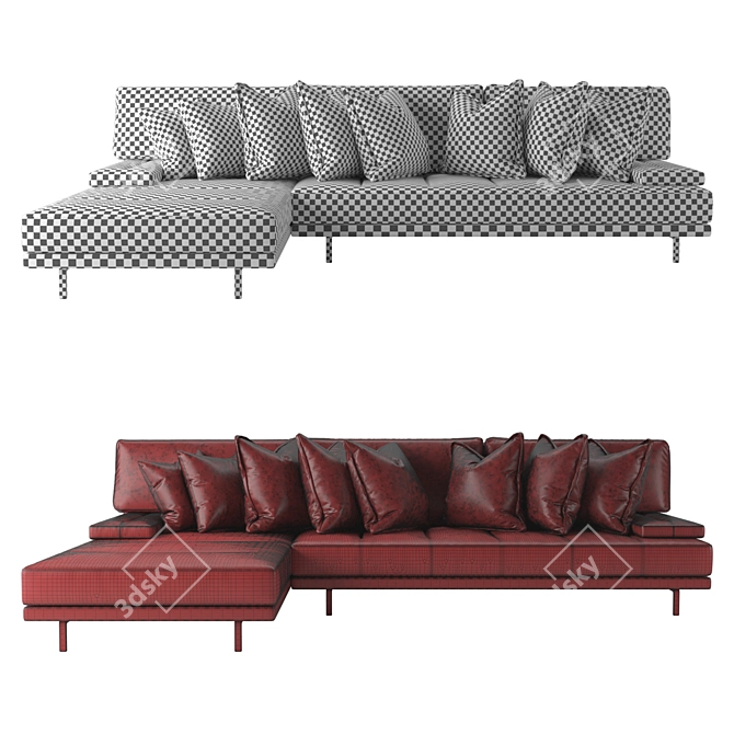 Sleek Contempo Sofa 3D model image 3