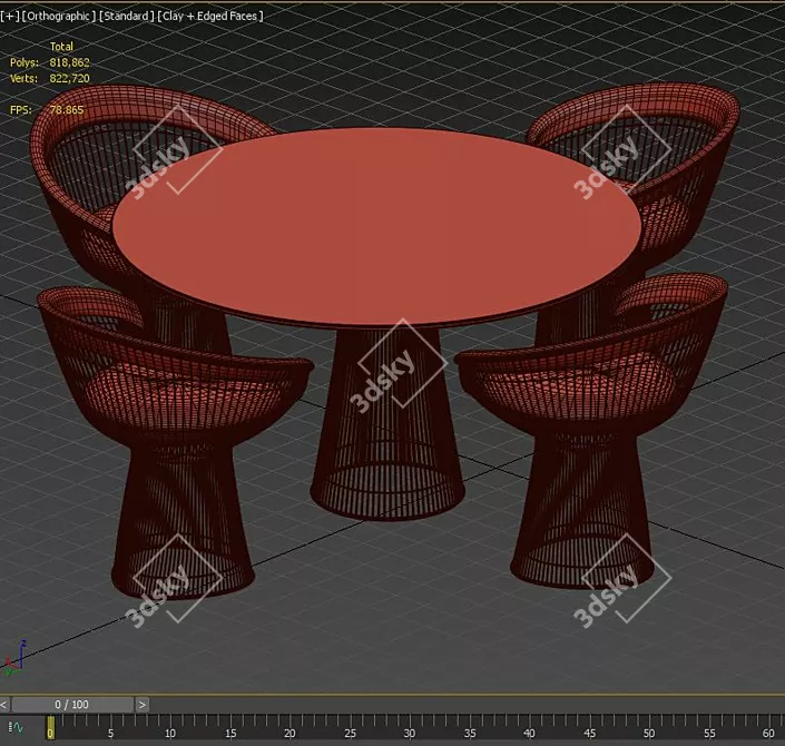 Modern Elegance: Platner Dining Set 3D model image 5