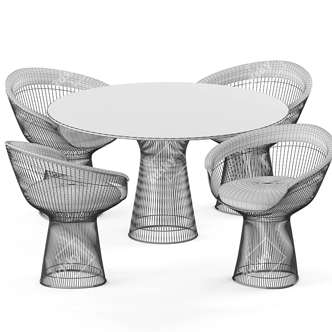 Modern Elegance: Platner Dining Set 3D model image 6