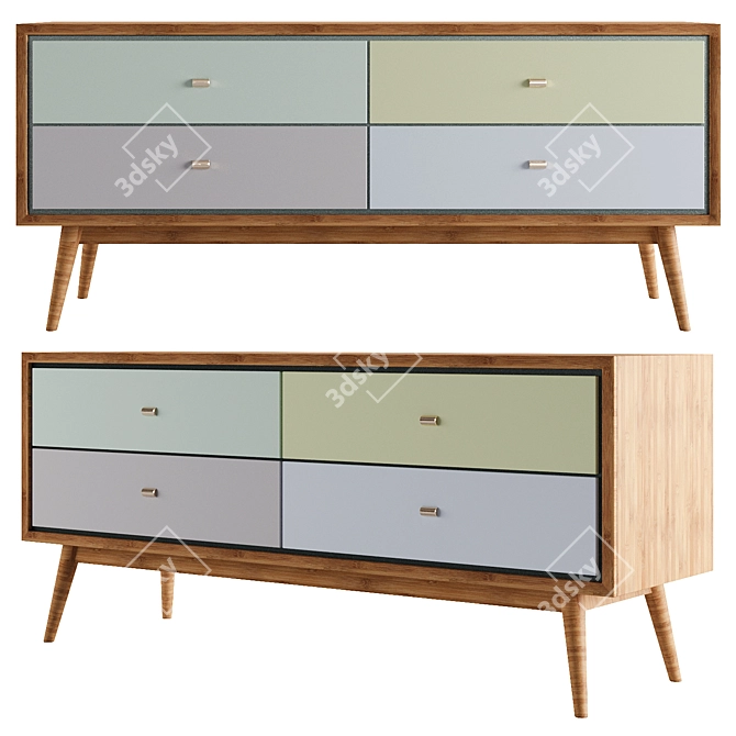 Modern Colorful Cabinet 3D model image 1