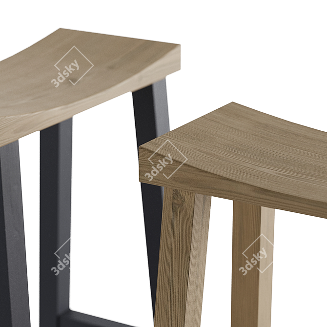 Elevate Your Space with Cox & Cox Curved Stool 3D model image 4