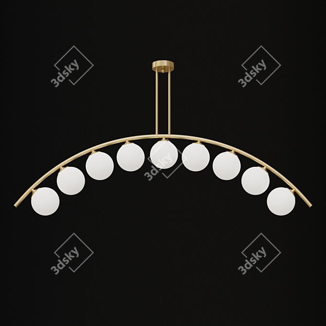 Modern Ceiling Lamp with Arc and Balls 3D model image 2