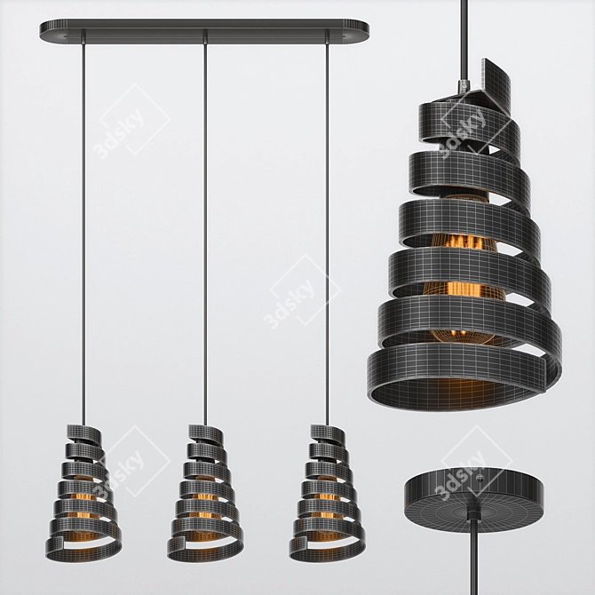 Loft-Style Hanging Lamp - Chic and Modern 3D model image 4