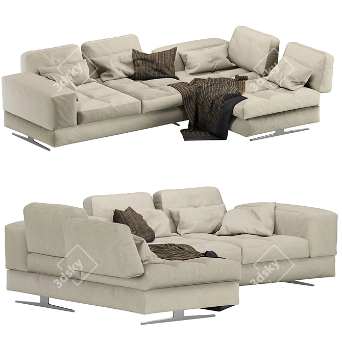 Modular Sofa Blues MaxDivani - Stylish and Versatile 3D model image 1