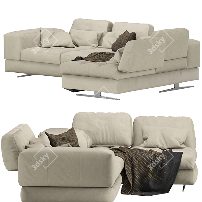 Modular Sofa Blues MaxDivani - Stylish and Versatile 3D model image 5