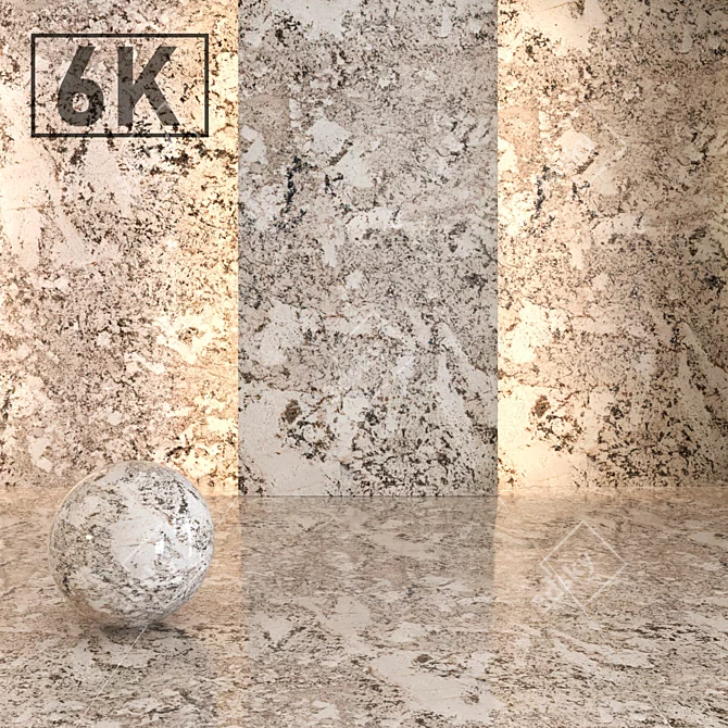 Cream Marble No.2: Luxury Elegance for Your Space 3D model image 1
