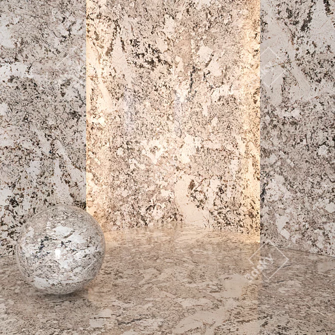 Cream Marble No.2: Luxury Elegance for Your Space 3D model image 2