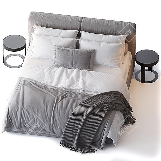 Cozy Comfort: Frigerio Cooper Bed 3D model image 2