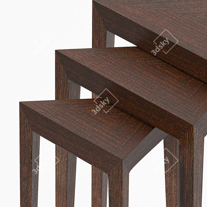 Italian Art Deco Nest Tables 3D model image 5