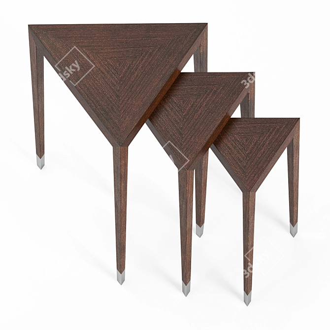 Italian Art Deco Nest Tables 3D model image 6