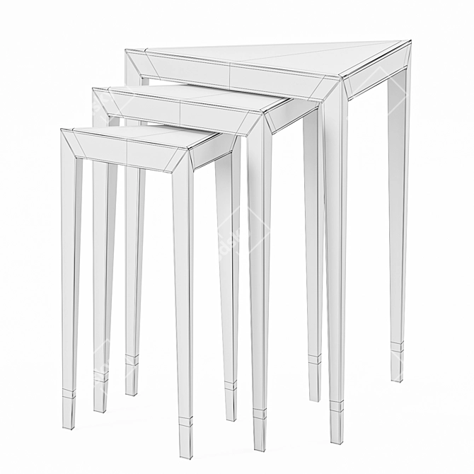 Italian Art Deco Nest Tables 3D model image 7