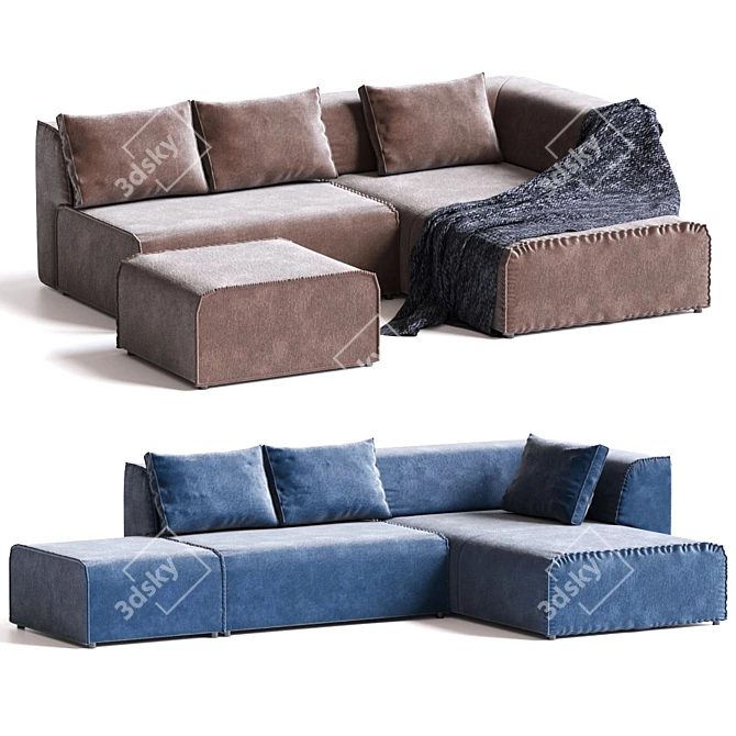 Infinity Modular Sofa: Versatile Contemporary Design 3D model image 1