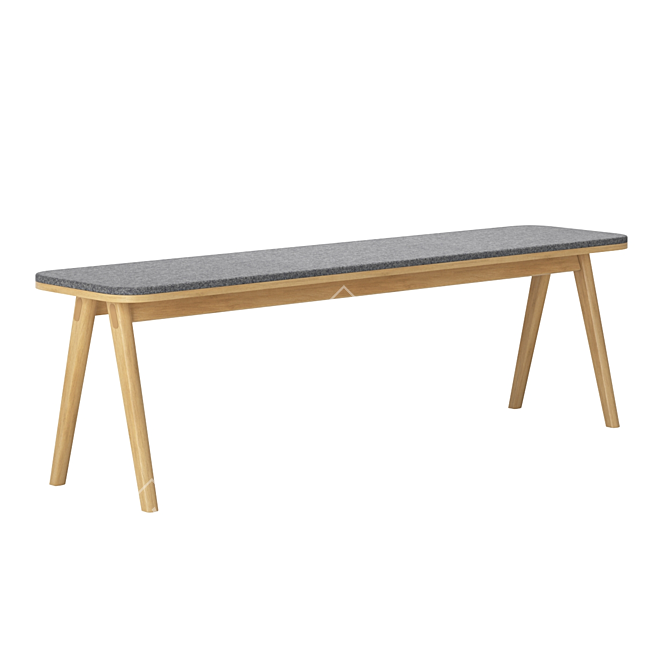 Stylish Haru Bench: Modern, Compact, and Functional 3D model image 1