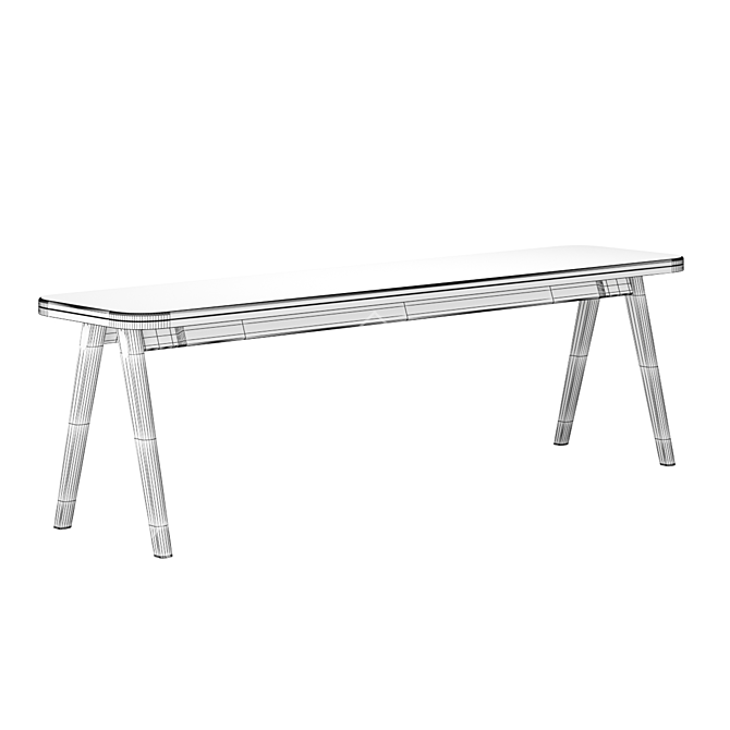 Stylish Haru Bench: Modern, Compact, and Functional 3D model image 4