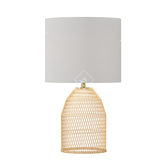 Boho Rattan Table Lamp 3D model image 1