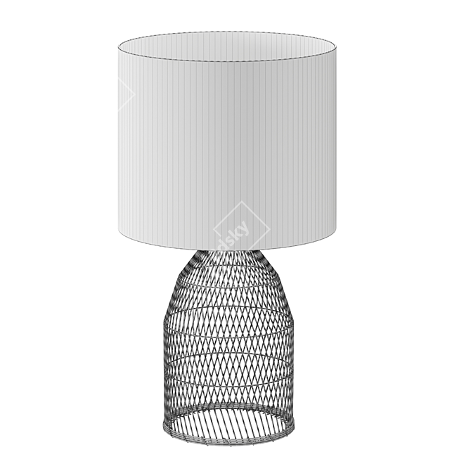 Boho Rattan Table Lamp 3D model image 3