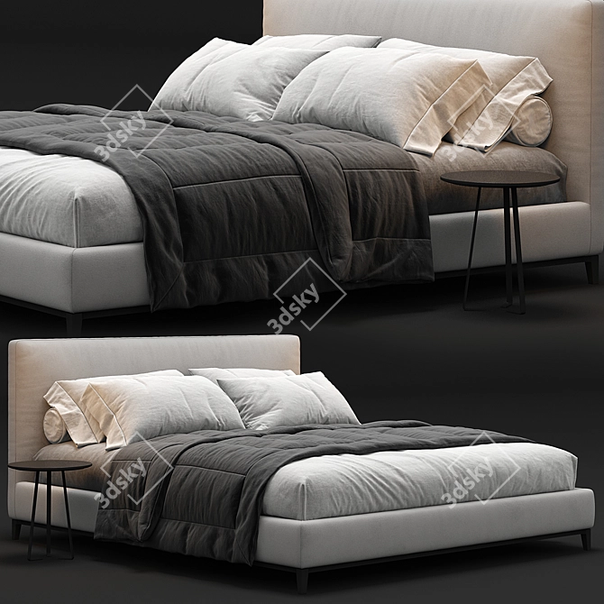 Elegant Minotti Andersen Bed 3D model image 1