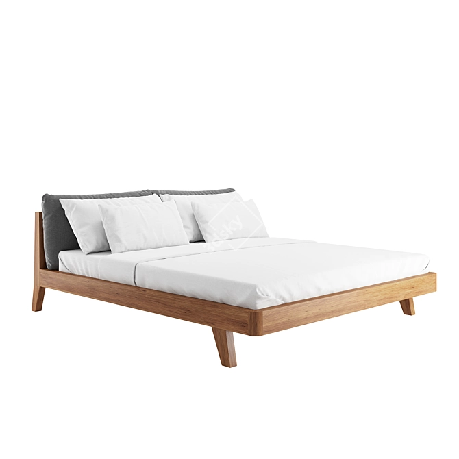 Sleek Scandinavian Design: Mikkel Bed 3D model image 2