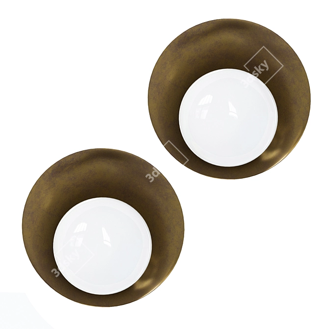 Elegant Brass Concha Wall Light 3D model image 2