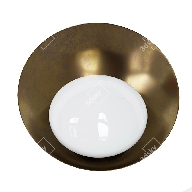 Elegant Brass Concha Wall Light 3D model image 3