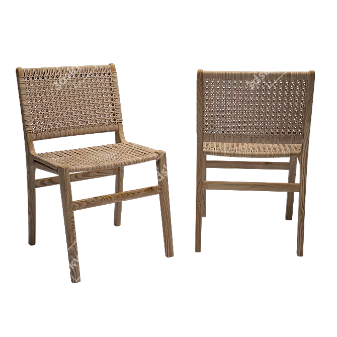 Olympus Rattan Dining Chair: Elegant and Comfortable 3D model image 1