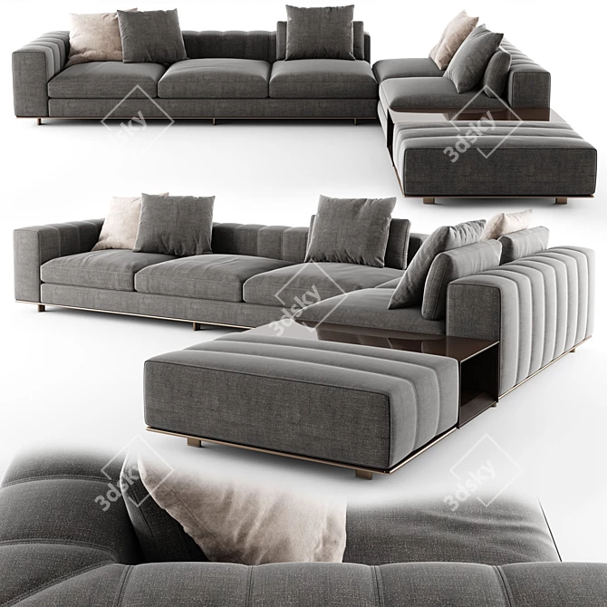 Luxurious Minotti Freeman Duvet Sofa 3D model image 1