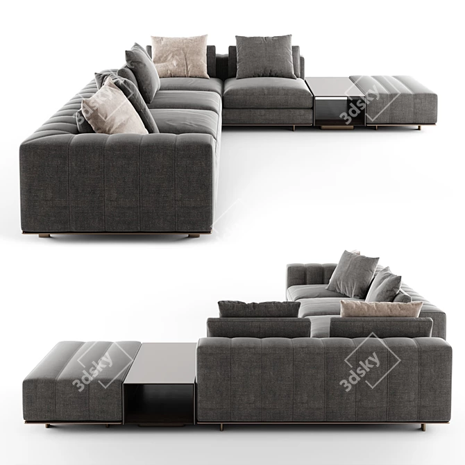 Luxurious Minotti Freeman Duvet Sofa 3D model image 3