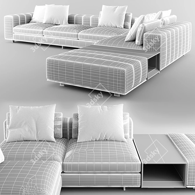 Luxurious Minotti Freeman Duvet Sofa 3D model image 7