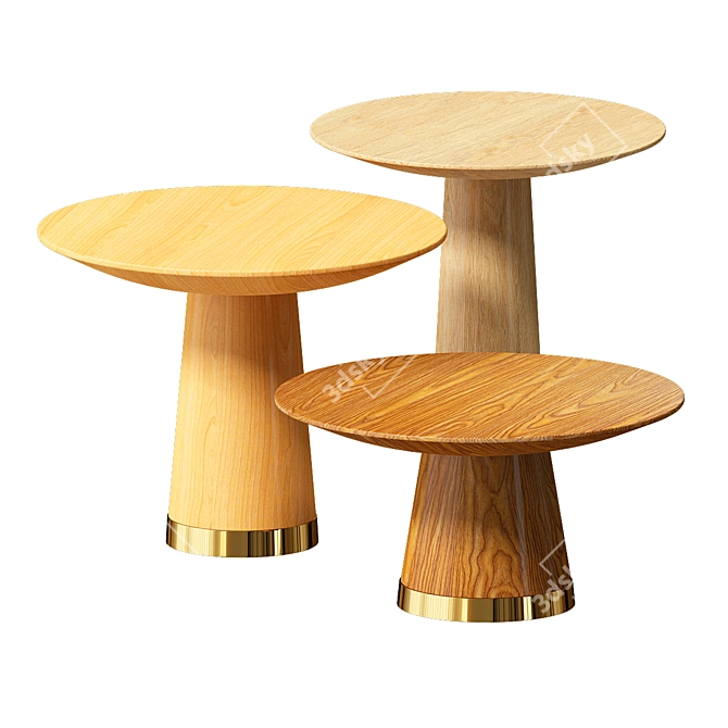 Walnut Baobab Coffee Table - Modern and Solid 3D model image 1