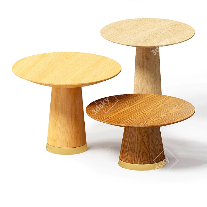 Walnut Baobab Coffee Table - Modern and Solid 3D model image 2