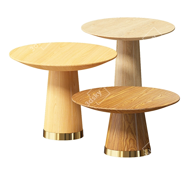 Walnut Baobab Coffee Table - Modern and Solid 3D model image 5