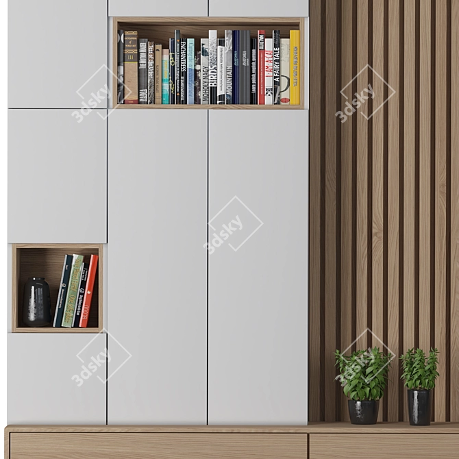 Modular TV Wall Unit 047 3D model image 2