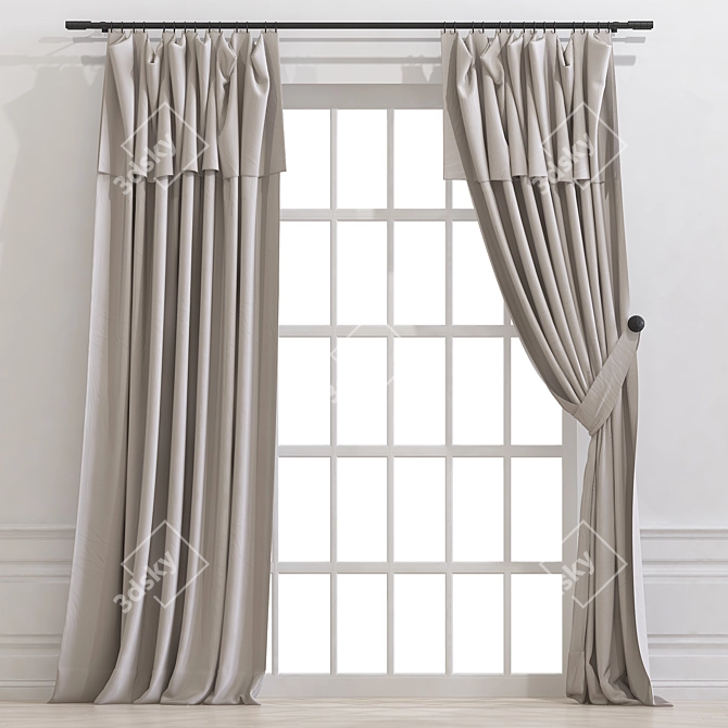  3D Curtain with 886 Pattern 3D model image 1