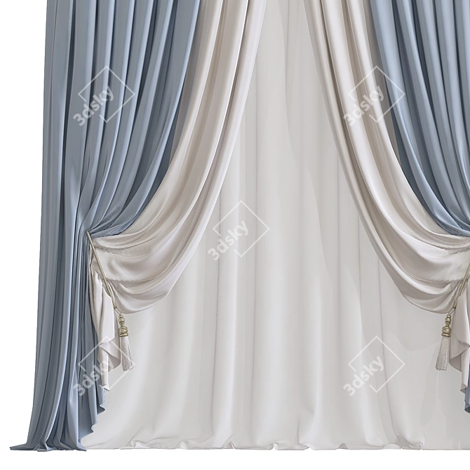 Modern Foldable Curtain 3D model image 2