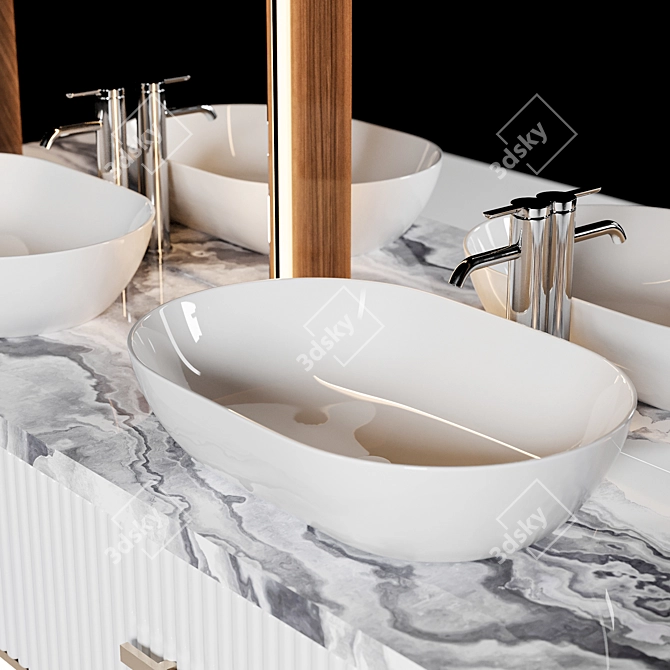 Modern Bathroom Furniture Set 3D model image 4