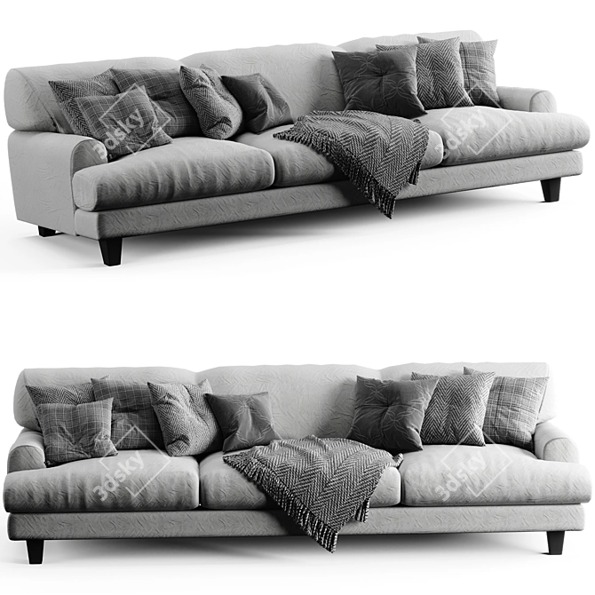 Elegant Tuscany Sofa 3D model image 1