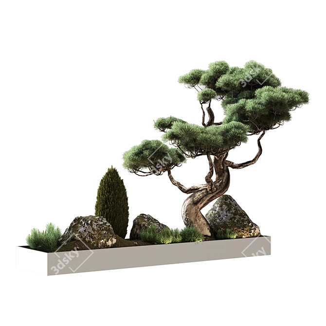 Japanese Pine Decor: 4000mm Length x 1000mm Width 3D model image 1