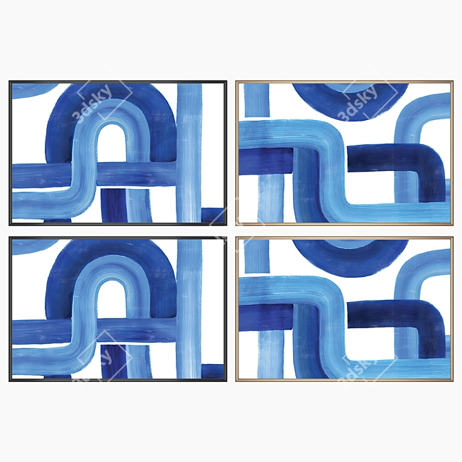 Elegant Wall Art Set with Multiple Frames 3D model image 2