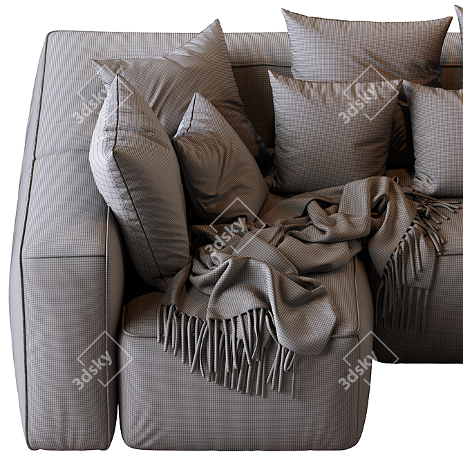 Mello Taos Brown Sectional: Modular Comfort at its Finest! 3D model image 7