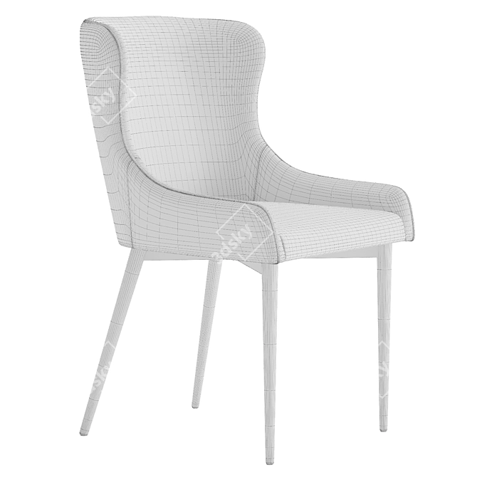 Elegant Velvet Jazz Chair 3D model image 4